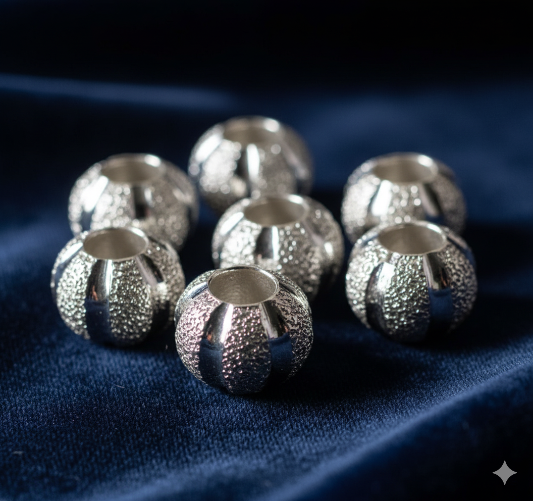 Balin 4mm Con Diseño Plata 925 - 2 Unid.