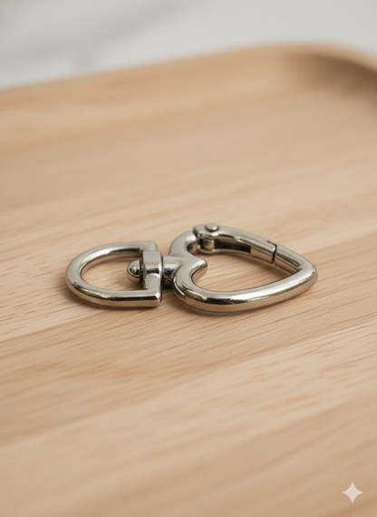 Mosquetón Plateado Forma Corazon - 50 Unid.