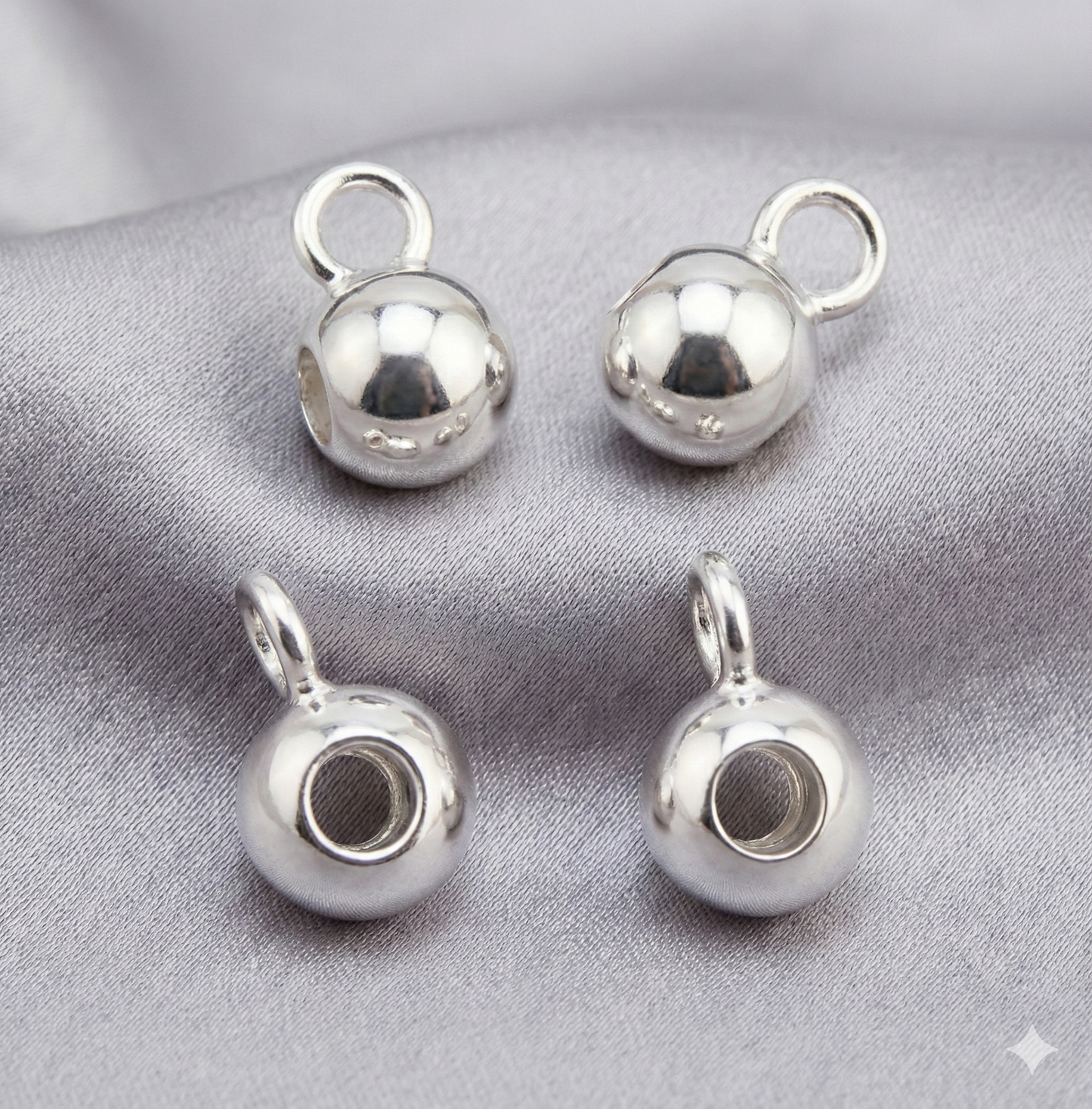 Separador Con Argolla 4mm Plata 925 - 2 Unid.