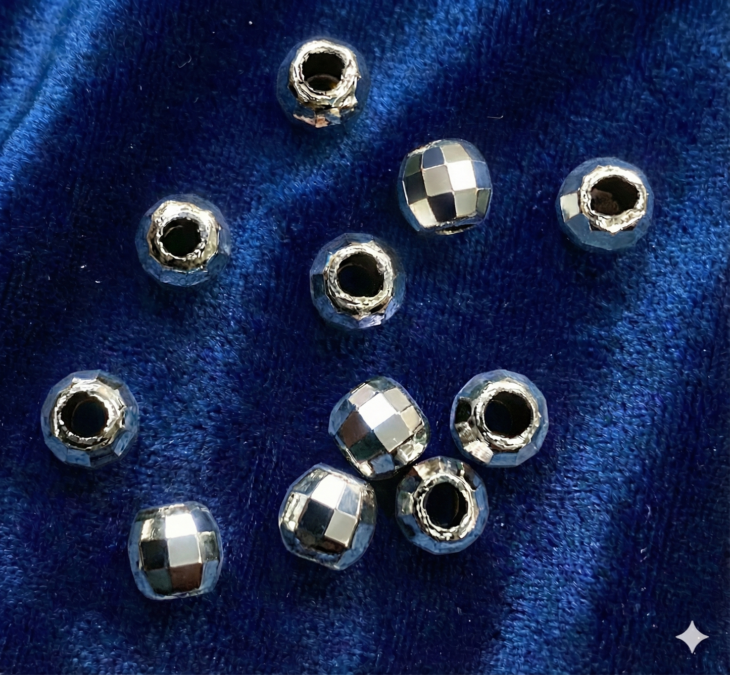 Balin 3mm Diseño Facetado Plata 925 - 3 Unid.