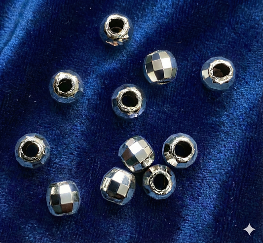 Balin 3mm Diseño Facetado Plata 925 - 3 Unid.