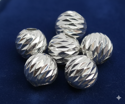 Balin 4mm Diseño Biselado Plata 925 - 2 Unid.