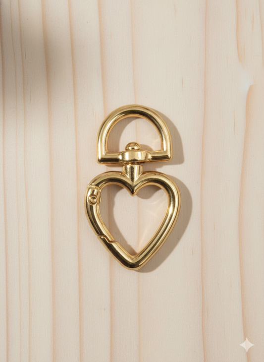 Mosquetón Dorado Forma Corazon - 50 Unid.