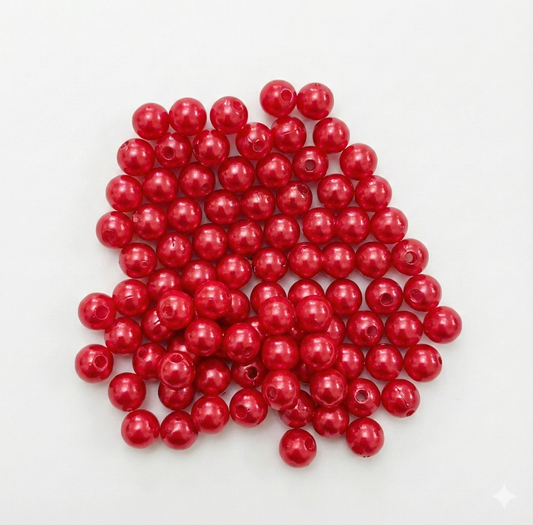 Perlas Rojas Plásticas - 40gr