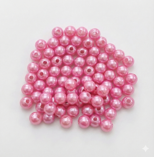 Perlas Rosadas Plásticas - 40gr
