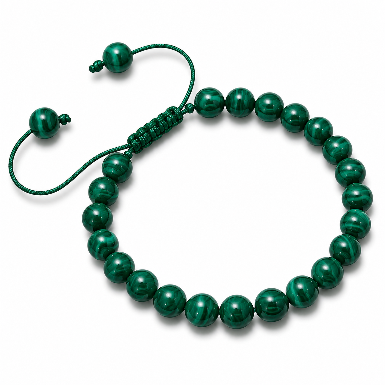 Pulsera Tejida Malaquita Natural 6mm