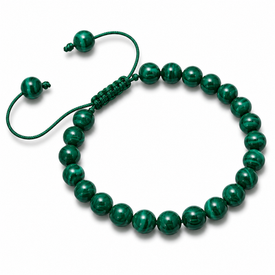 Pulsera Tejida Malaquita Natural 6mm