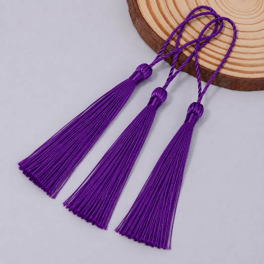 Borla Hilo Seda Morado 8cm - 10pcs