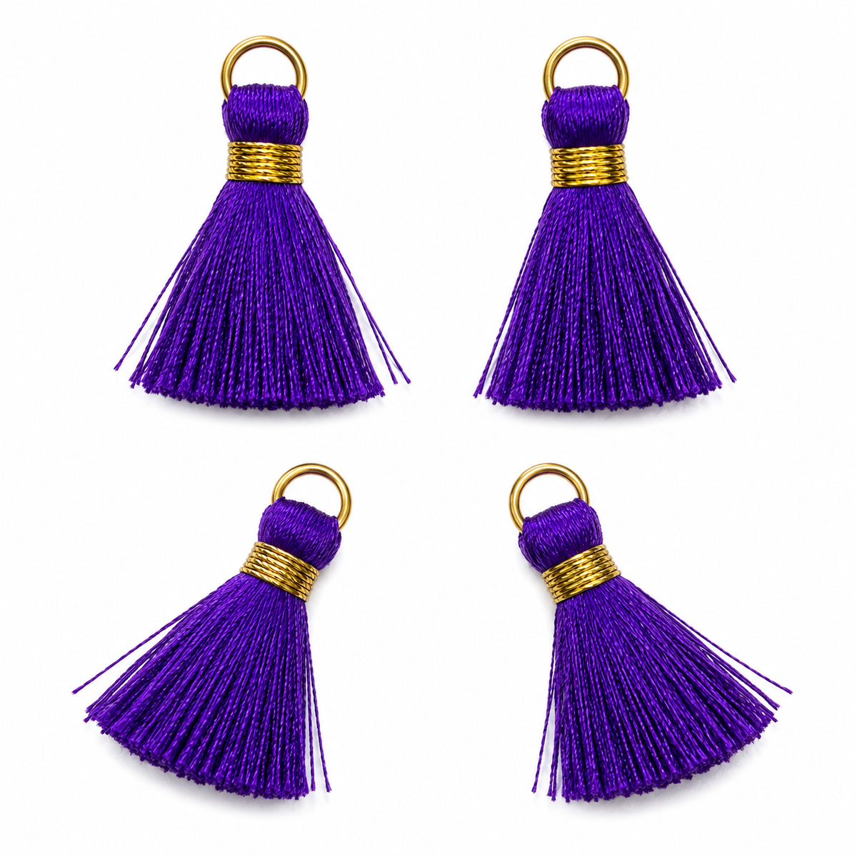Borlas Hilo Morado Con Argolla Dorada 2.5cm - 10pcs