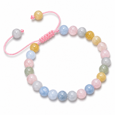 Pulsera Tejida Morganita 6mm