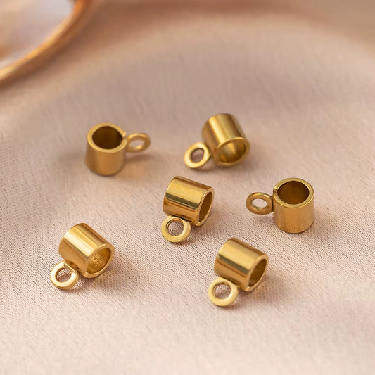 Separador con Argolla Acero Dorado 6mm - 25 Unid.