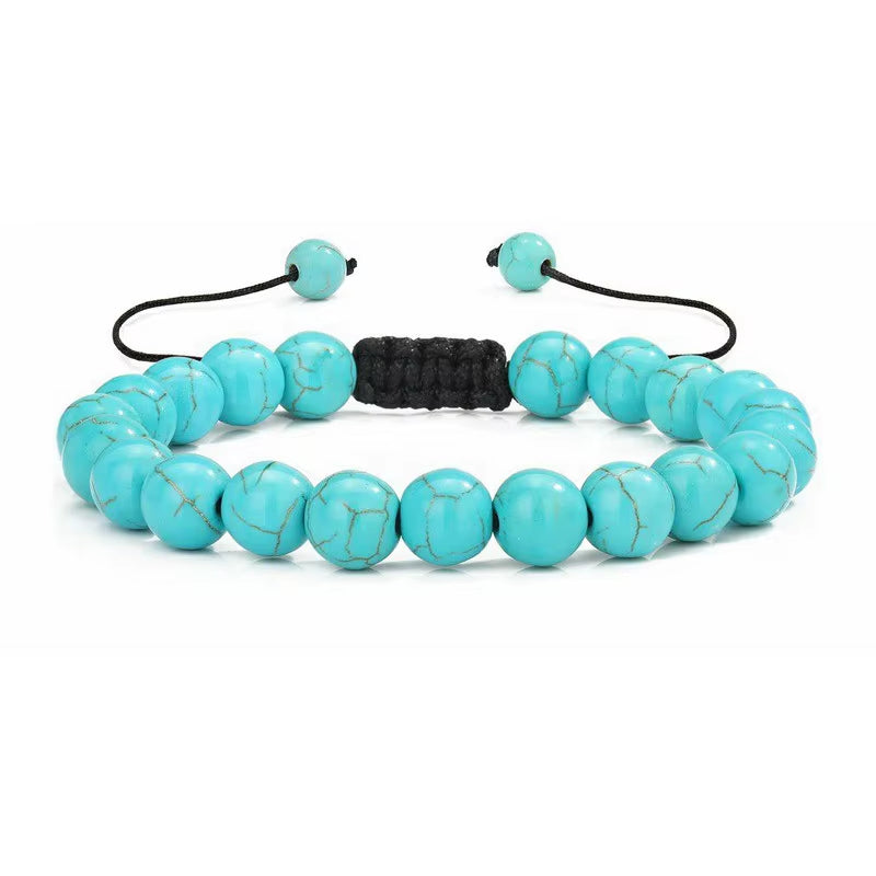 Pulsera Piedra Turquesa Tejida 8mm
