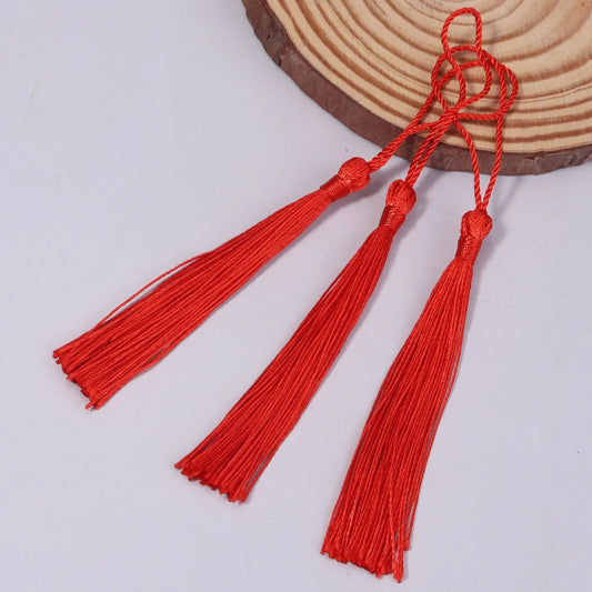 Borla Hilo Seda Rojo 8cm - 10pcs