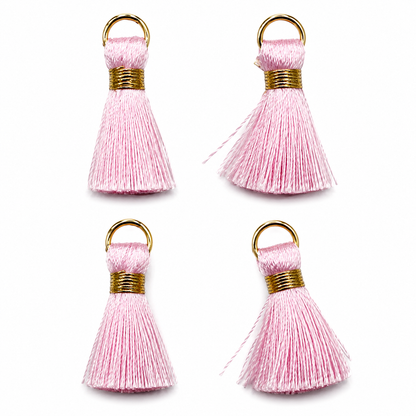 Borlas Hilo Rosado Con Argolla Dorada 2.5cm - 10pcs