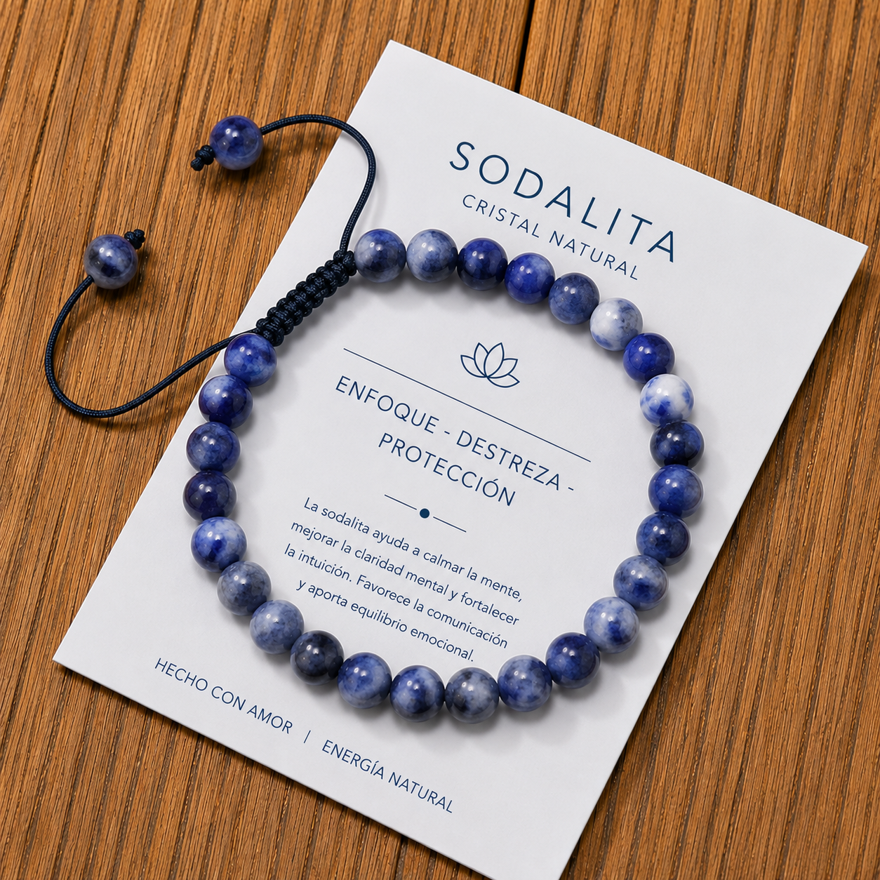 Pulsera Tejida Sodalita 6mm