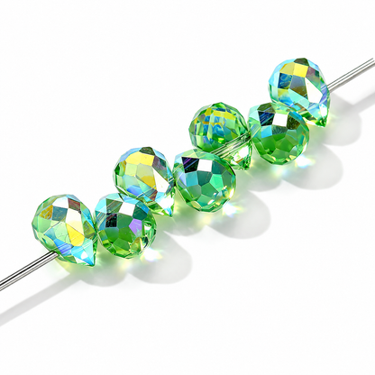 Gota Cristal Verde Claro Tornasol 8mm - 20 PCS