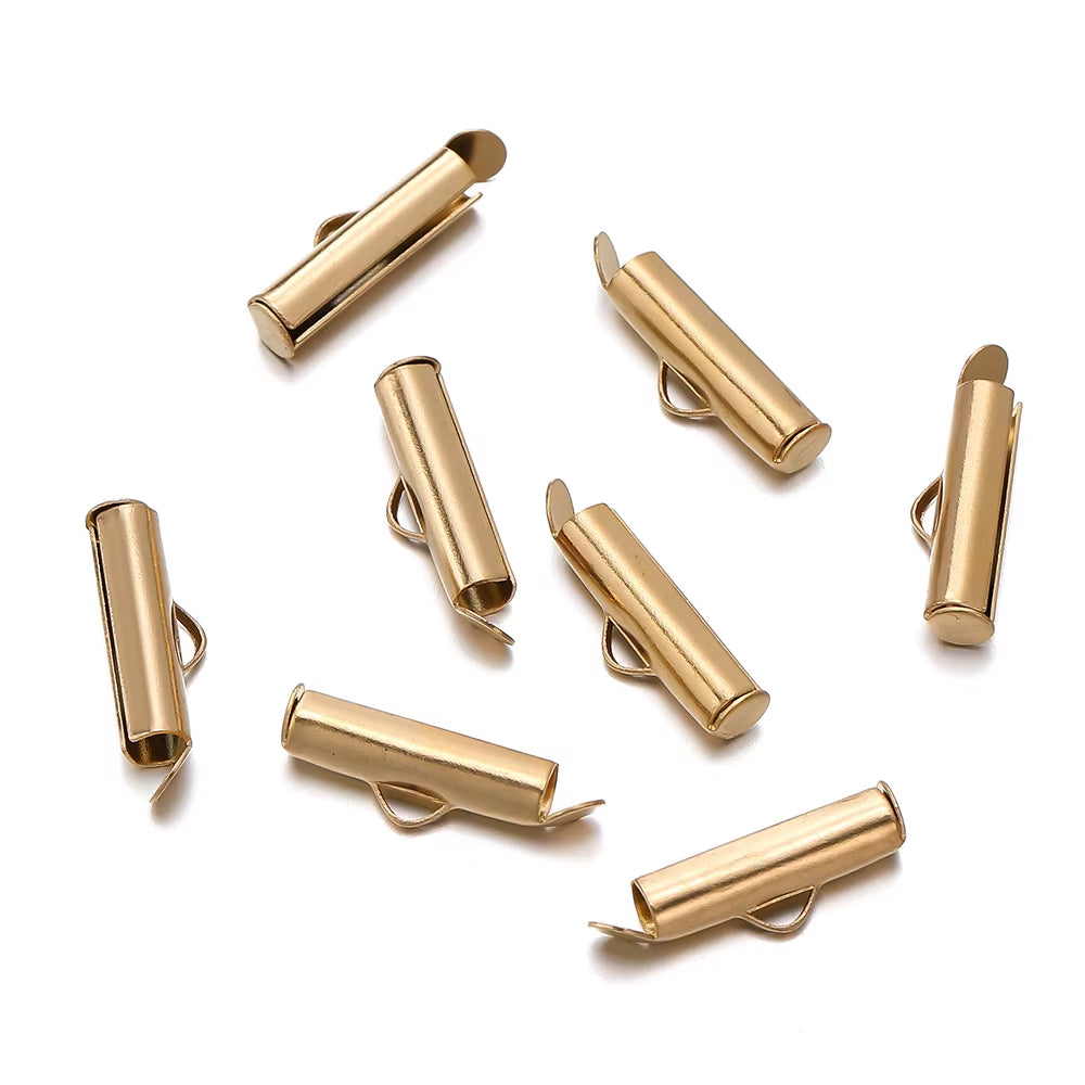 Terminal de Acero Dorado Tipo Tubo 20mm