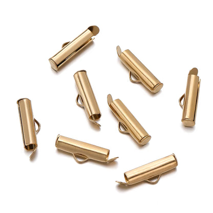 Terminal de Acero Dorado Tipo Tubo 20mm