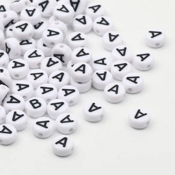 Letras Acrílicas Blanco Redondo A-Z