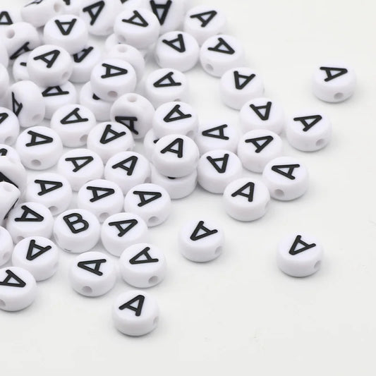 Letras Acrílicas Blanco Redondo A-Z