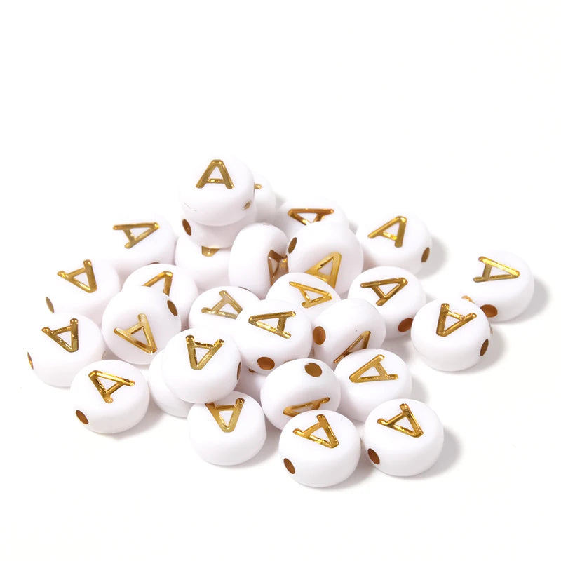 Letras Acrílicas Dorado Redondo A-Z