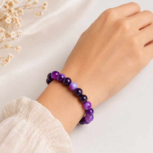 Pulsera Ágata Morada 8mm