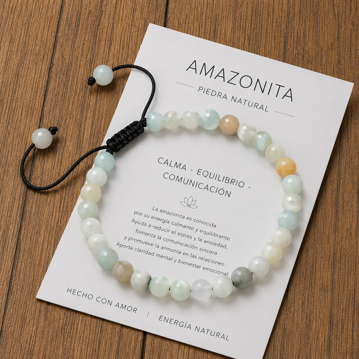 Pulsera Tejida Amazonita 6mm