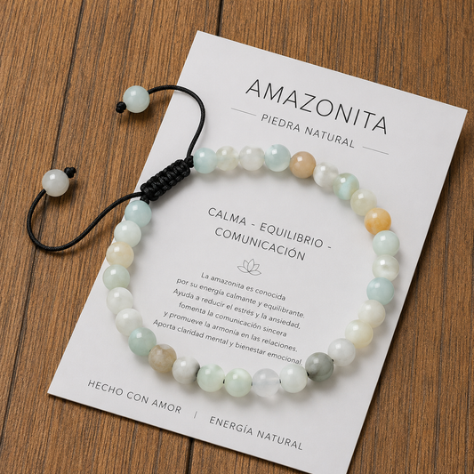 Pulsera Tejida Amazonita 6mm