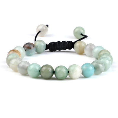 Pulsera Amazonita Natural Tejida 8mm