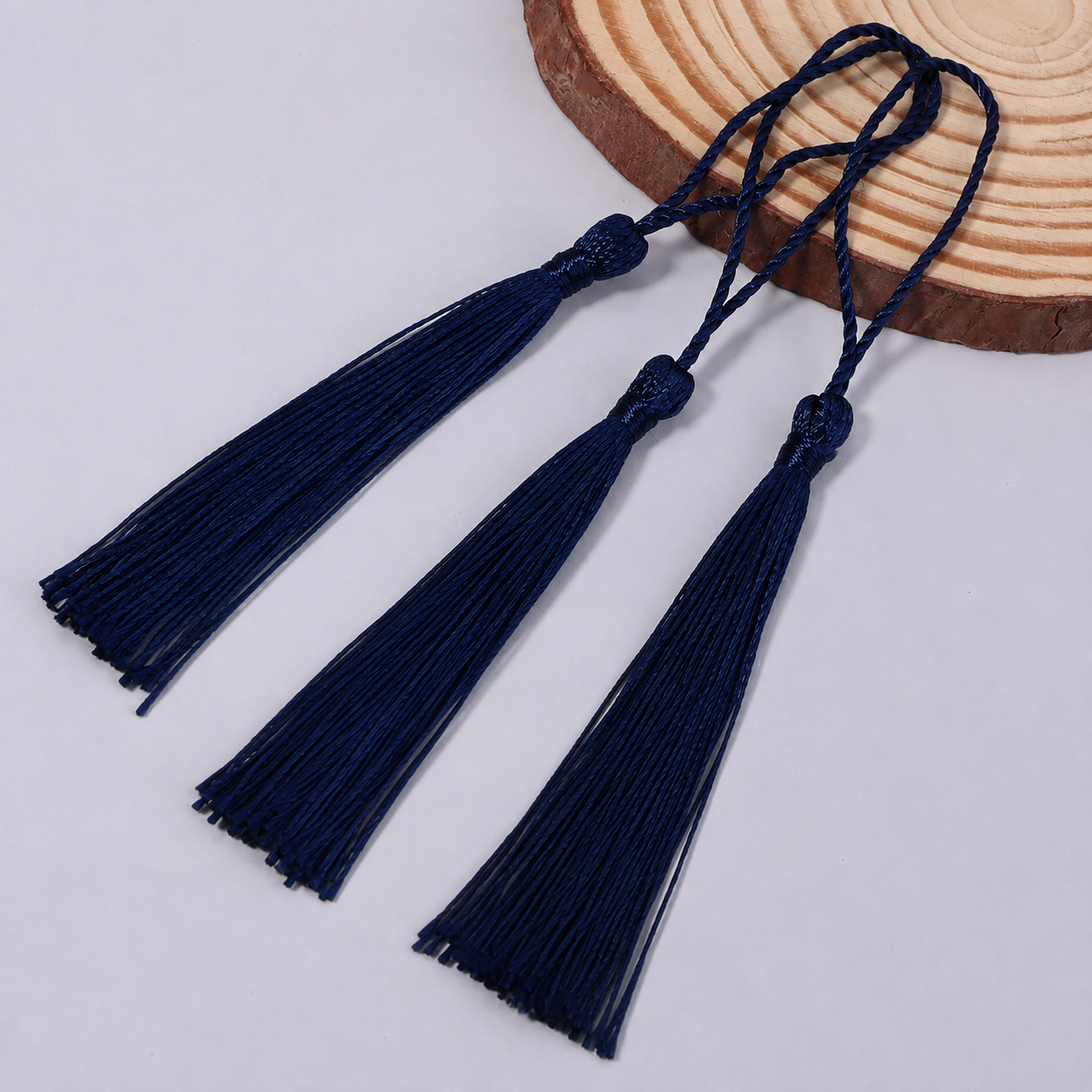 Borla Hilo Seda Azul Marino 8cm - 10pcs
