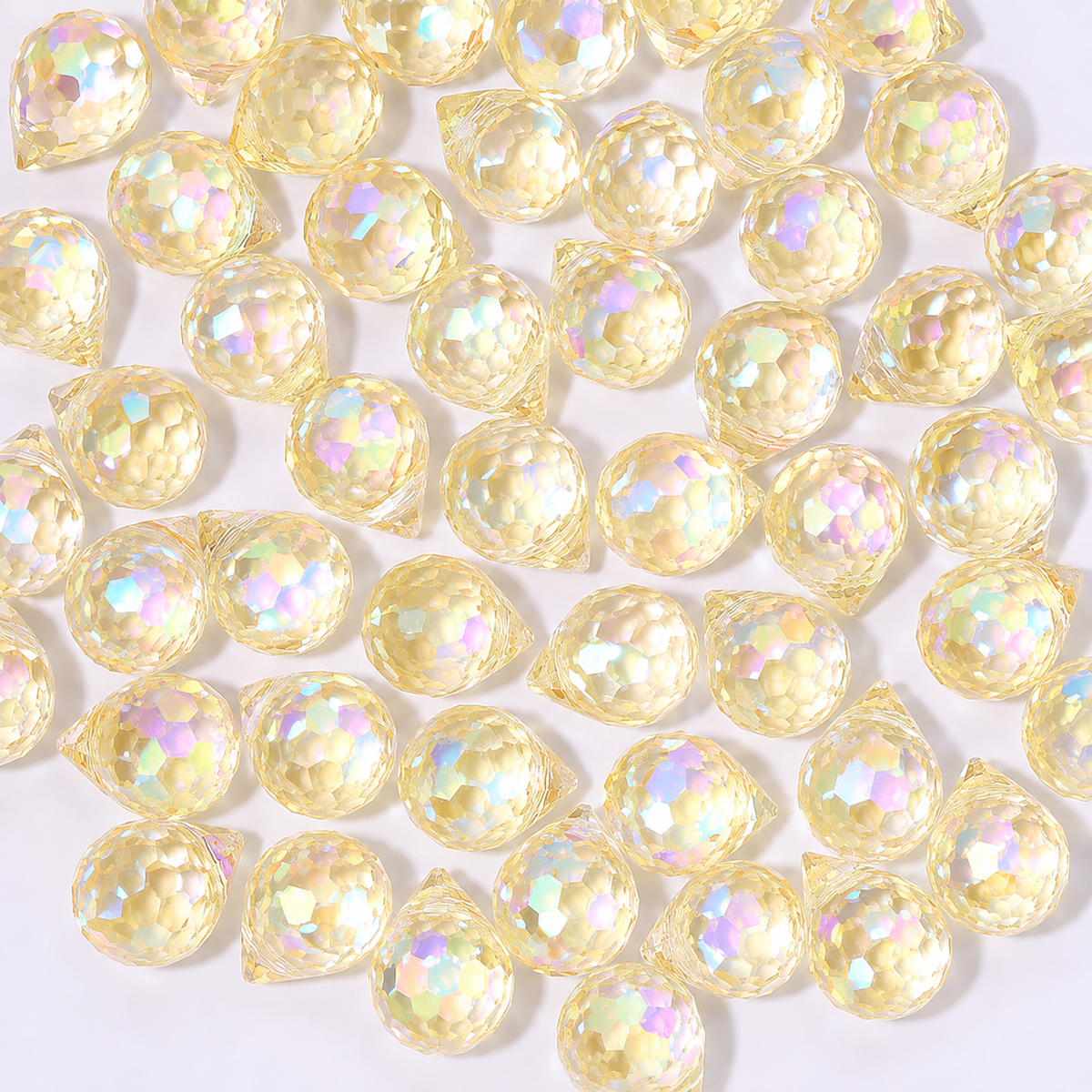Gota Cristal Amarillo Claro Tornasol 8mm - 20 PCS