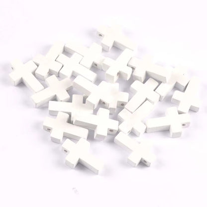 Cruz Madera Blanca 22x15mm - 20pcs