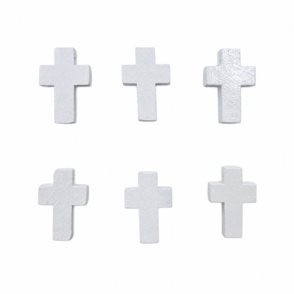 Cruz Madera Blanca 22x15mm - 20pcs