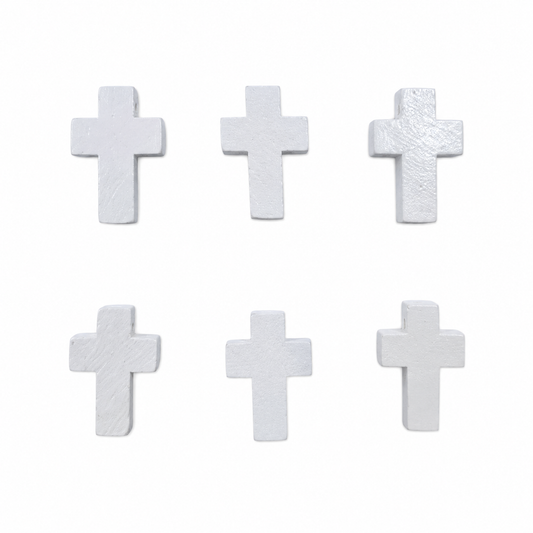 Cruz Madera Blanca 22x15mm - 20pcs