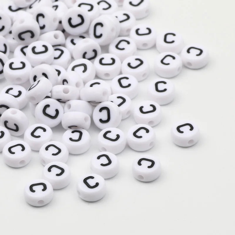 Letras Acrílicas Blanco Redondo A-Z
