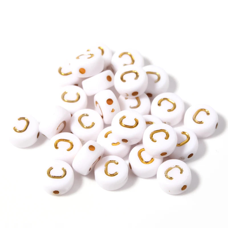 Letras Acrílicas Dorado Redondo A-Z