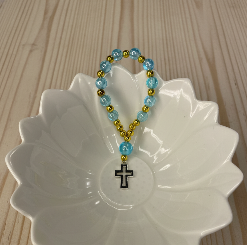 Pack 12 Denarios Celeste Con Dorado