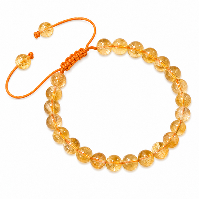 Pulsera Tejida Citrino 6mm