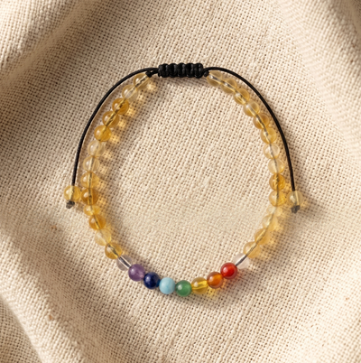 Pulsera 7 chakras Con Citrino 4mm