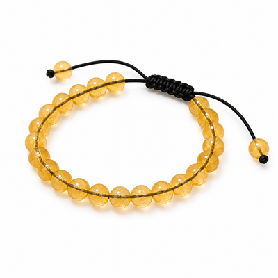 Pulsera Citrino Natural Tejida 8mm