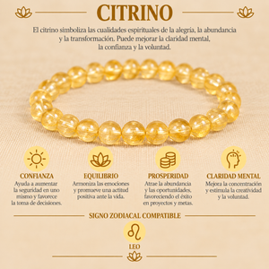 Pulsera Citrino 4mm Elasticada