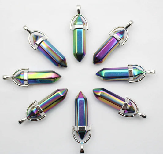 Colgante Punta Cuarzo Titanio