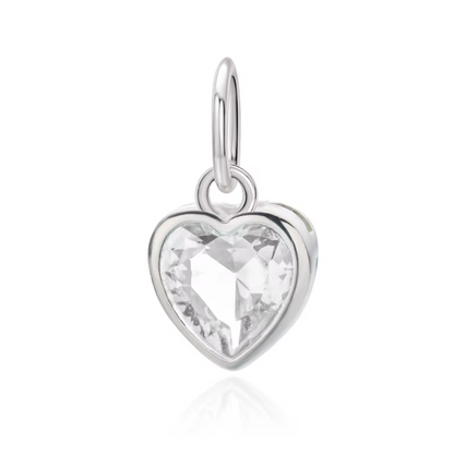 Dije Corazon con Cristal Plata 925 - 1 Unid.
