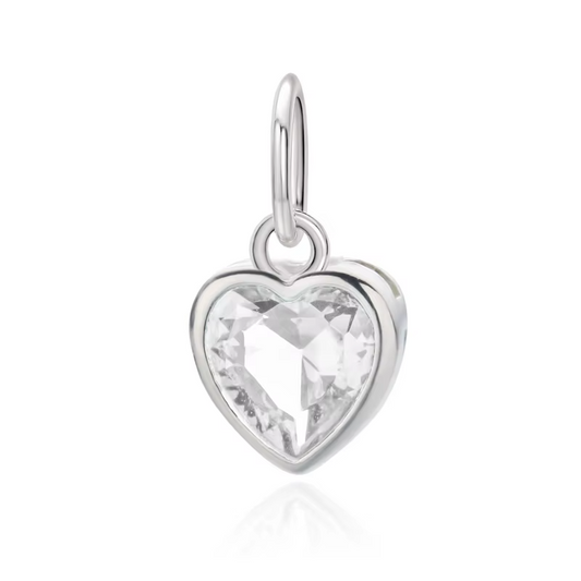 Dije Corazon con Cristal Plata 925 - 1 Unid.