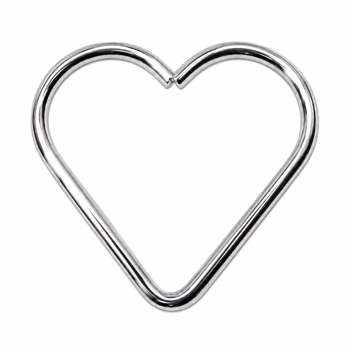 Aro Metálico con Forma de Corazón Plateado - 1 PCS