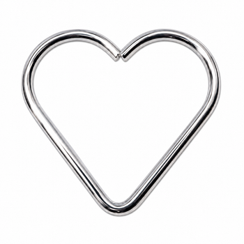 Aro Metálico con Forma de Corazón Plateado - 1 PCS