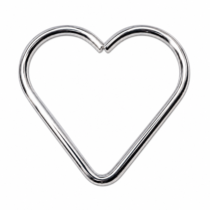 Aro Metálico con Forma de Corazón Plateado - 1 PCS