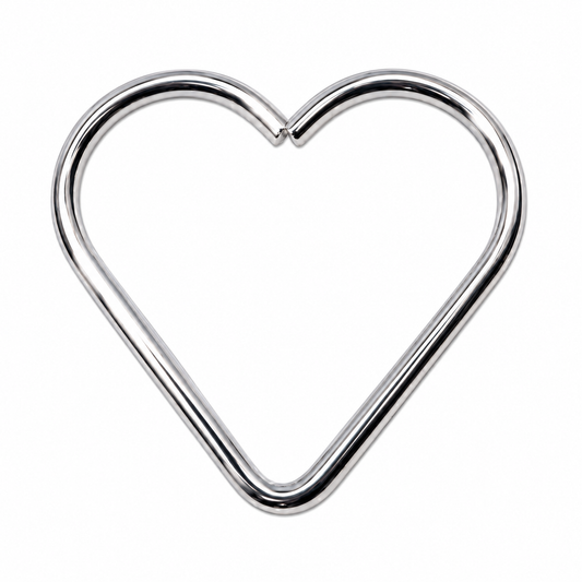 Aro Metálico con Forma de Corazón Plateado - 1 PCS