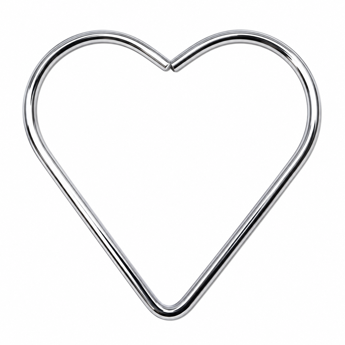 Aro Metálico con Forma de Corazón Plateado - 1 PCS