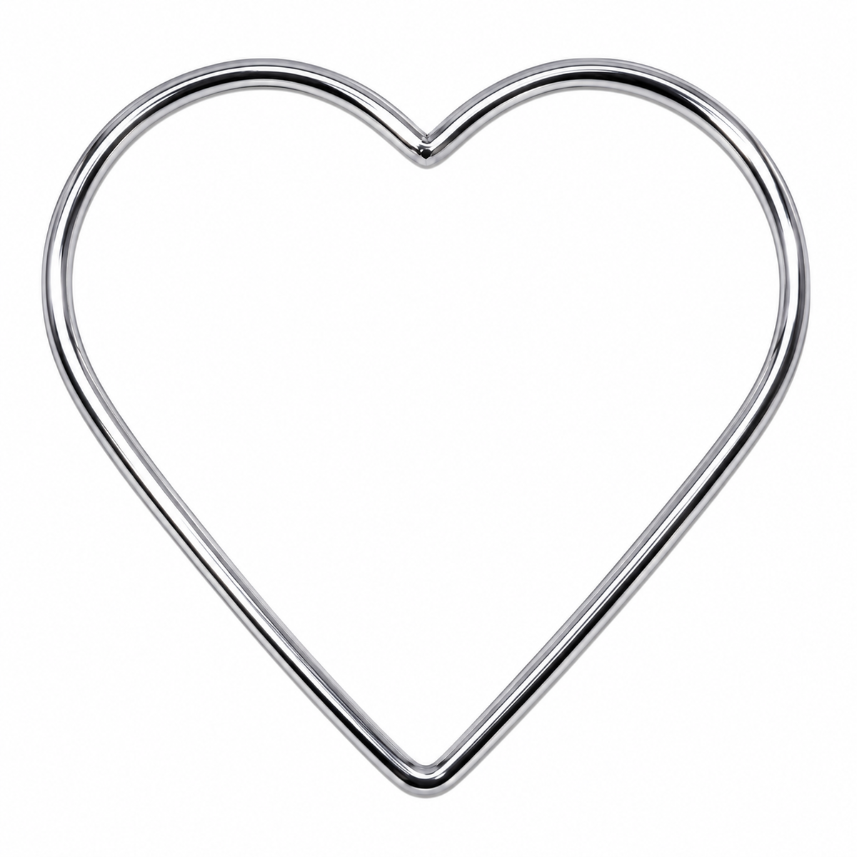Aro Metálico con Forma de Corazón Plateado - 1 PCS